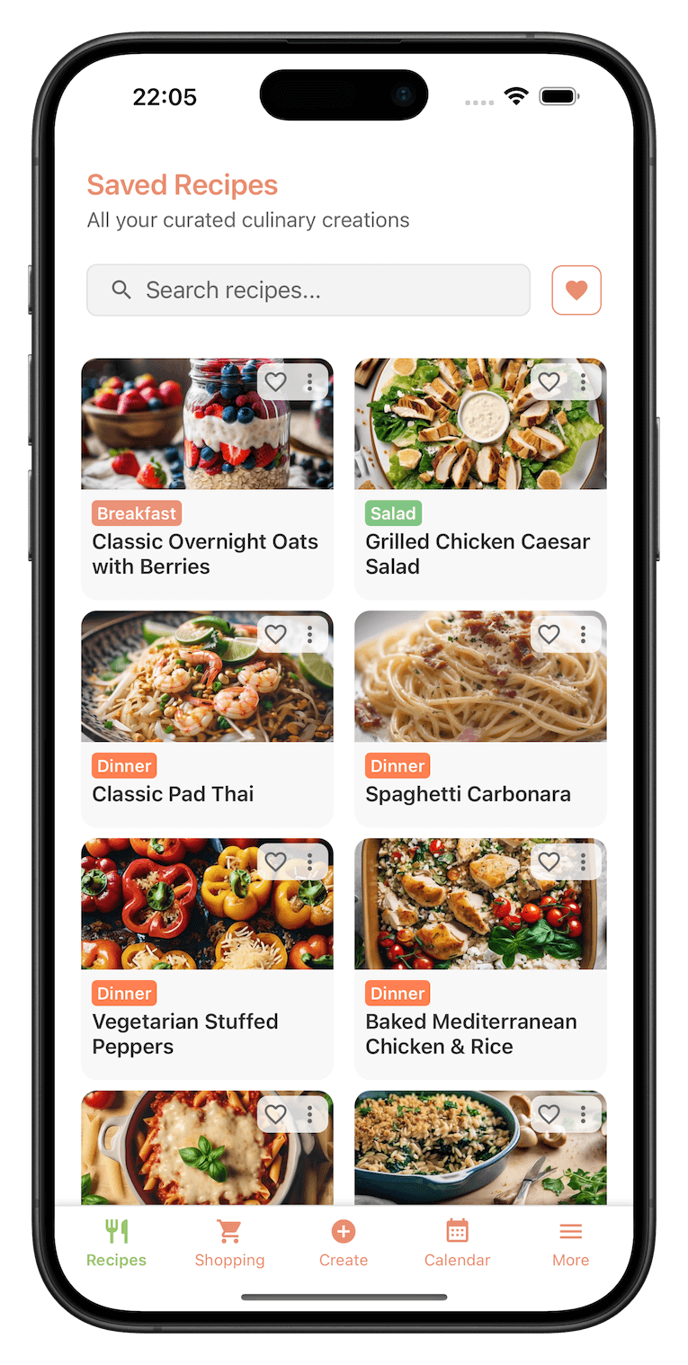 Saved Recipes on FoodiePrep