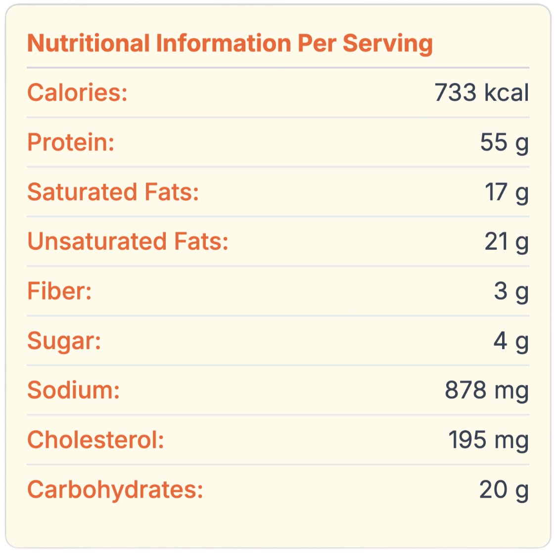 Nutrition Information